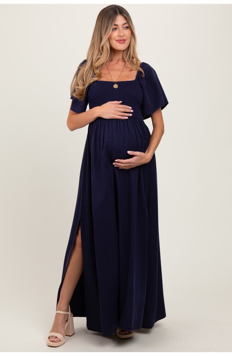 PinkBlush Smocked Maxi Dress, Main, color, Navy Blue