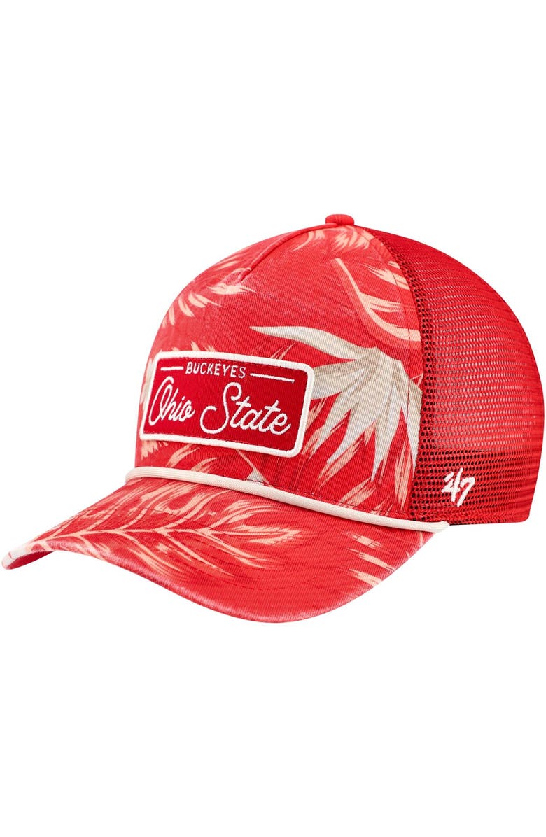 '47 Men's '47 Scarlet Ohio State Buckeyes Tropicalia Hitch Adjustable Hat, Main, color, 