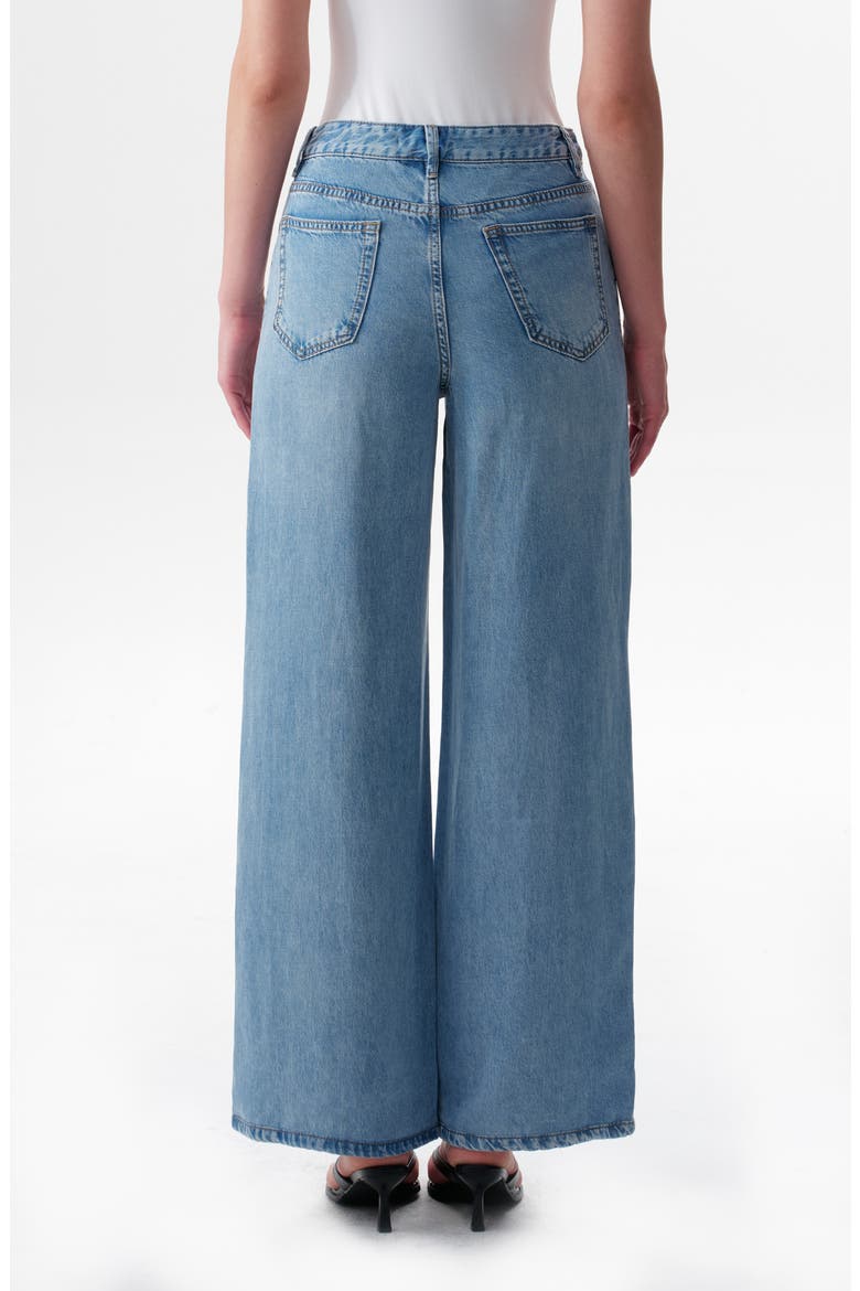 High Waist Wide Leg Jeans, Alternate, color, MISTRAL