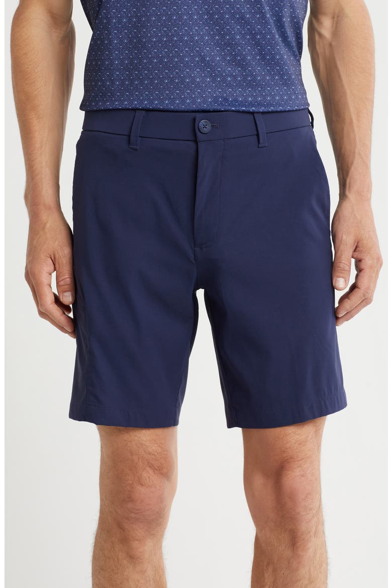 Flat Front 9-Inch Golf Shorts, Main, color, PEACOAT