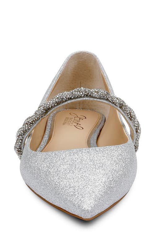 Jewel Badgley Mischka Vana Pointed Toe Flat In Silver