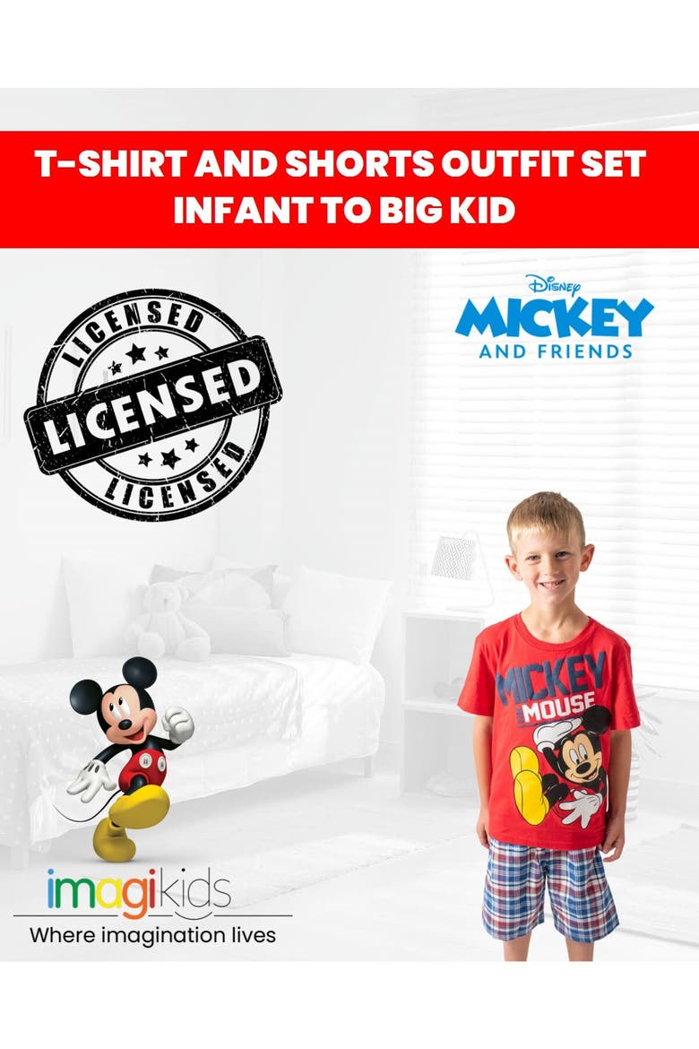 Mickey Mouse 2-Piece T-Shirt and Shorts Set, Alternate, color, Mickey Red Navy