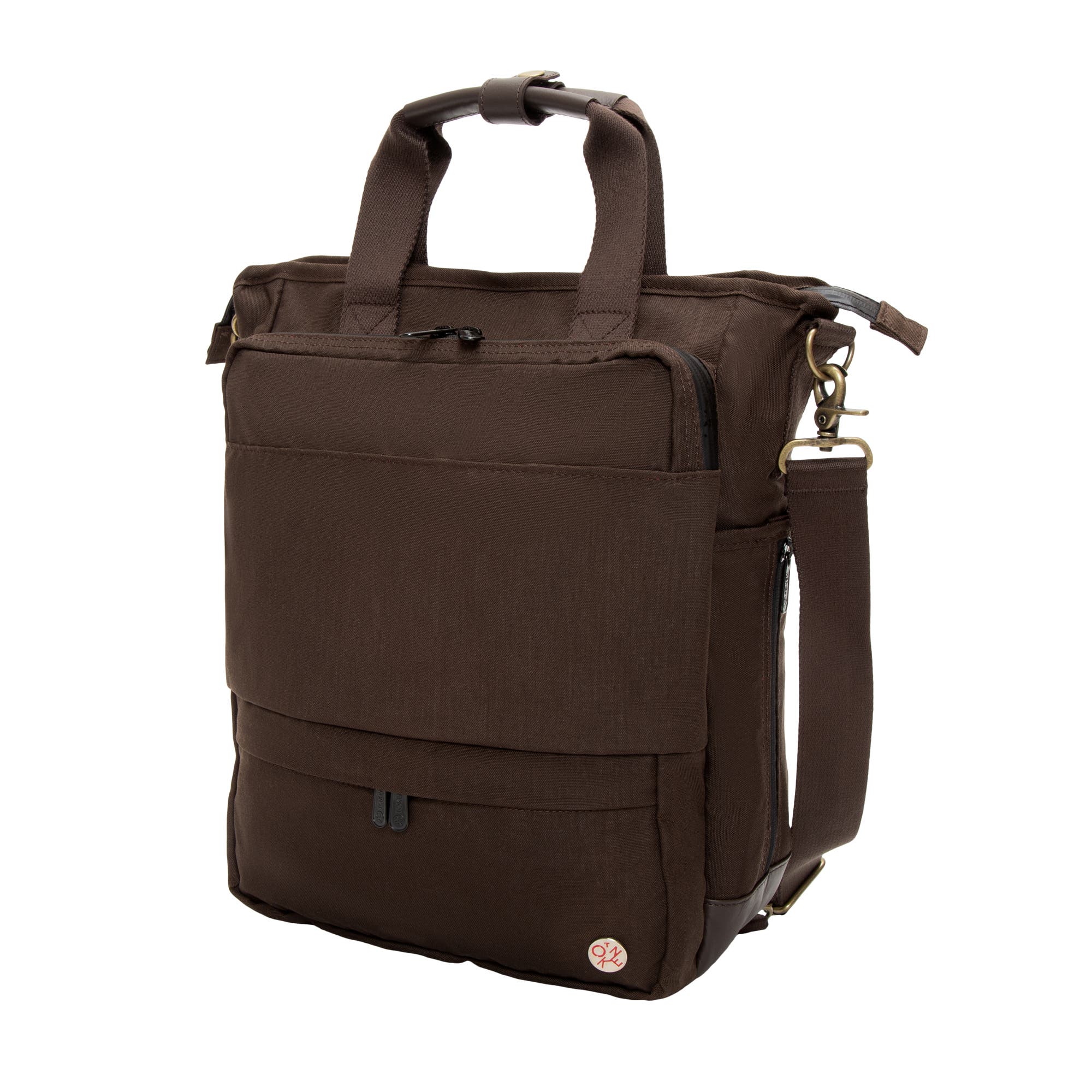 Waxed Nylon Fordham Convertible Backpack, Alternate, color, Dark Brown
