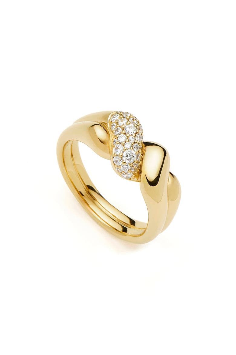 Molten Snow Double Statement Ring, Alternate, color, GOLD