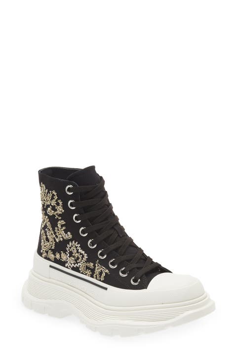 Tread Slick Embroidered Graffiti High Top Sneaker (Women)