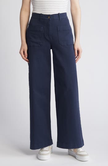 Caslon® Ultra High Waist Patch Pocket Wide Leg Pants | Nordstrom