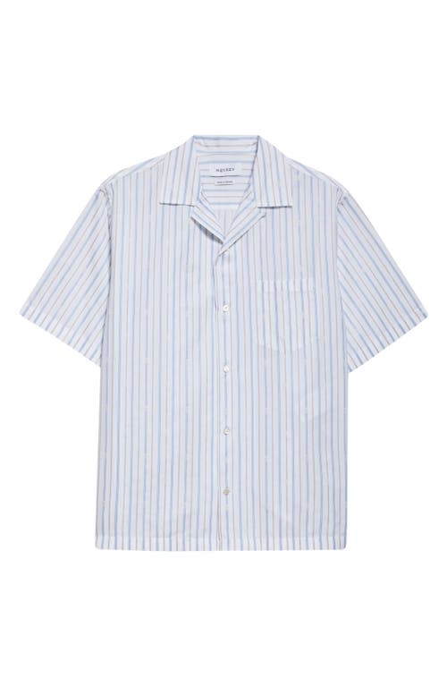 Alexander Mcqueen Short-sleeved Shirt With Striped Pattern In Gray