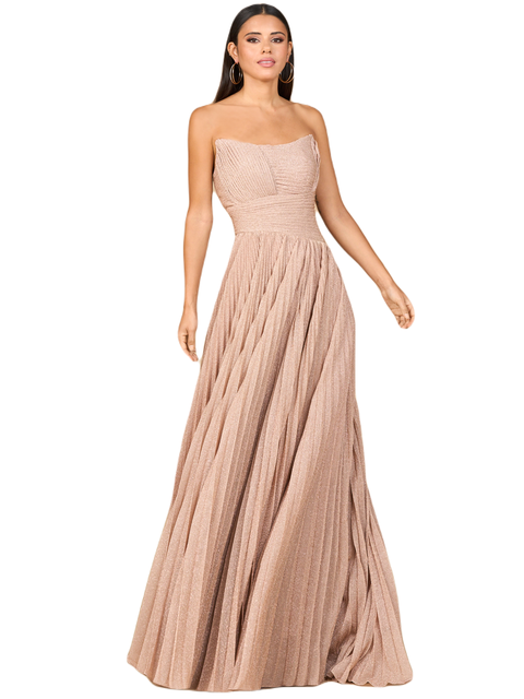 Flowing Pleated, Strapless Dress