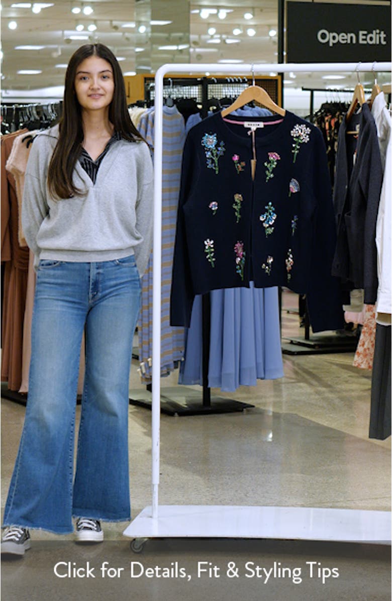 Crystal Embellished Crop Cotton Cardigan, sales video thumbnail