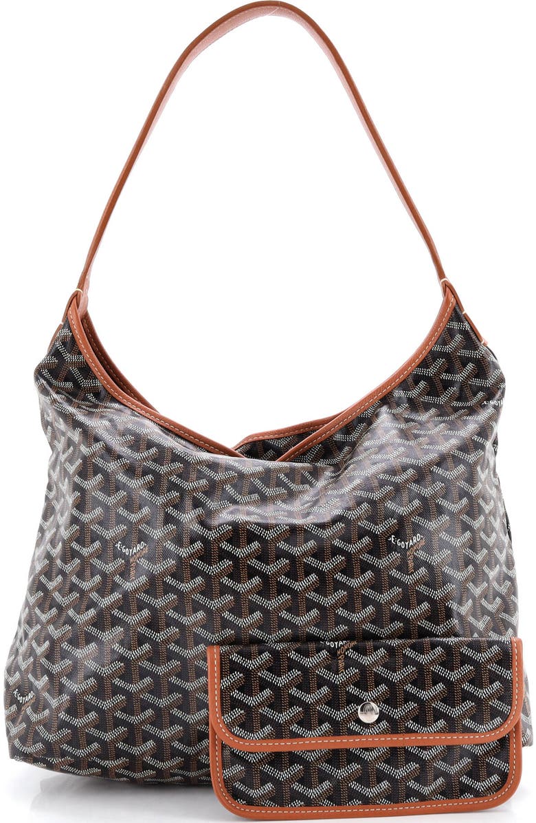 Pre-Owned Goyard Boheme Hobo Coated Canvas, Alternate, color, Brown