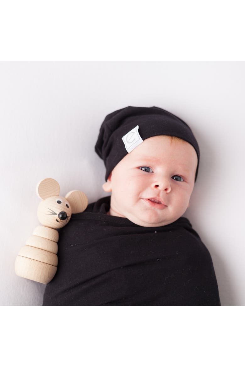 Jersey Cotton Baby Beanie Hat Set 2-Pack, Alternate, color, Heather Grey & Black