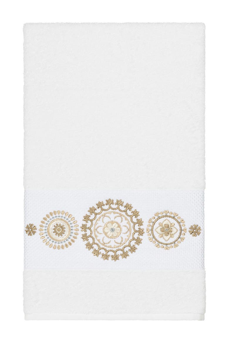 Isabell Embellished Bath Towel - White, Main, color, WHITE