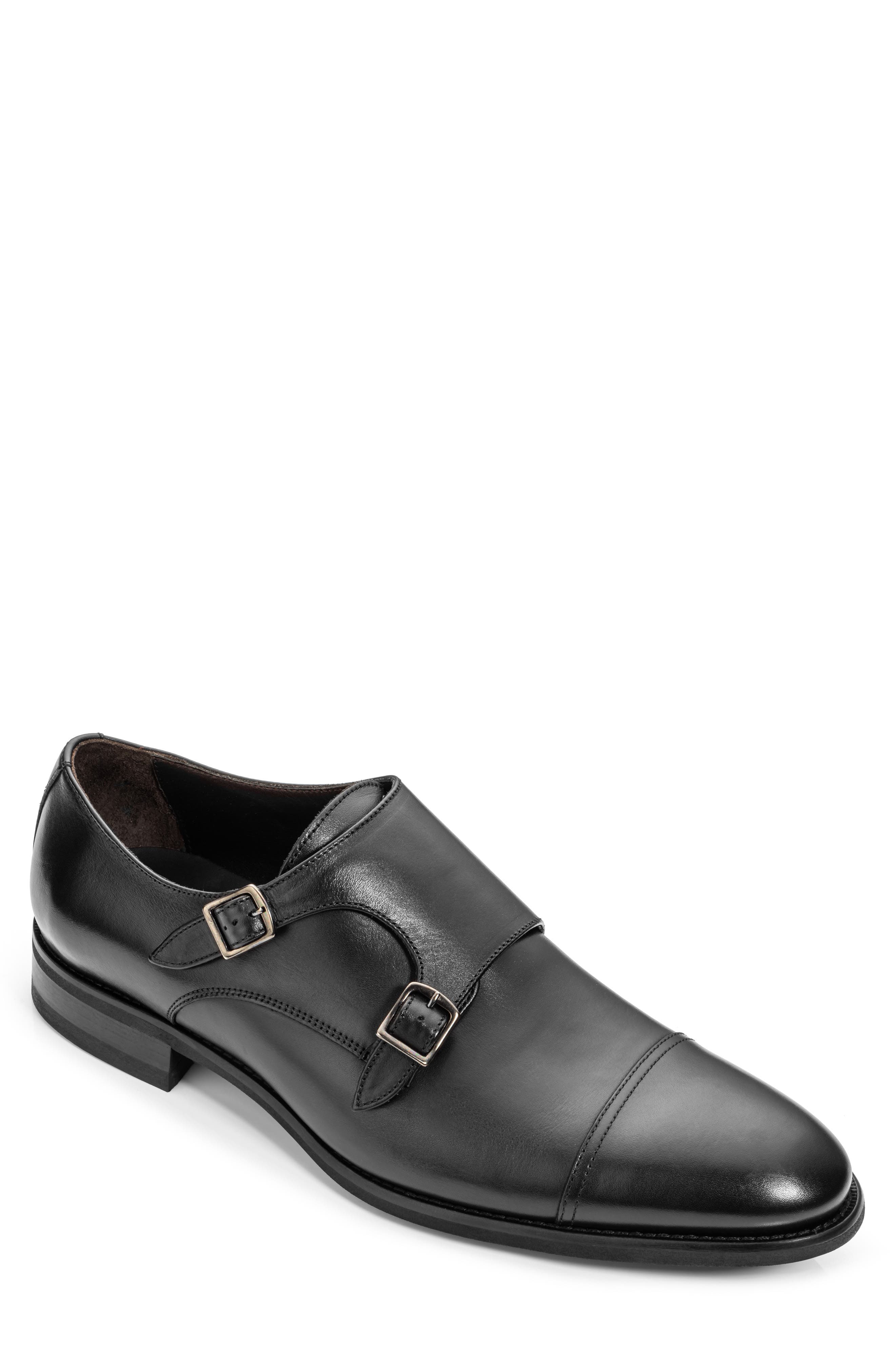 Hammill Cap Toe Double Monk Strap Shoe, Main, color, BLACK