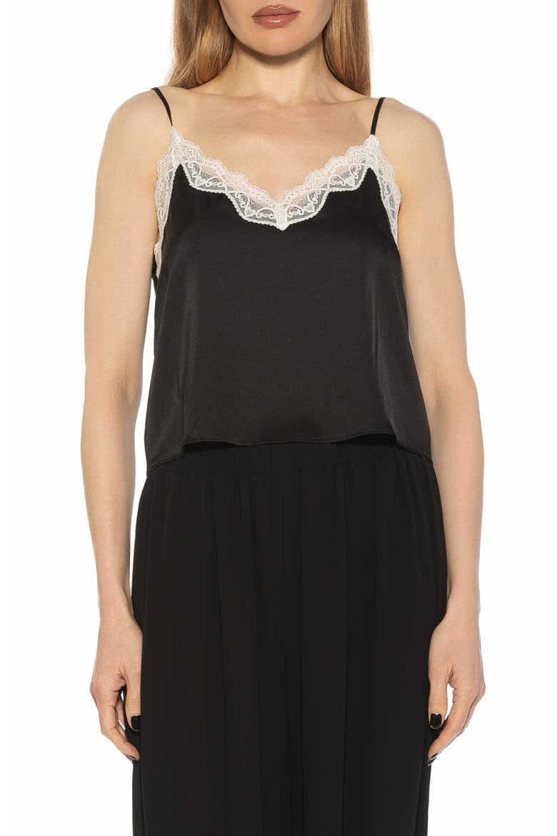 Isla Lace Trim Cami, Main, color, BLACK