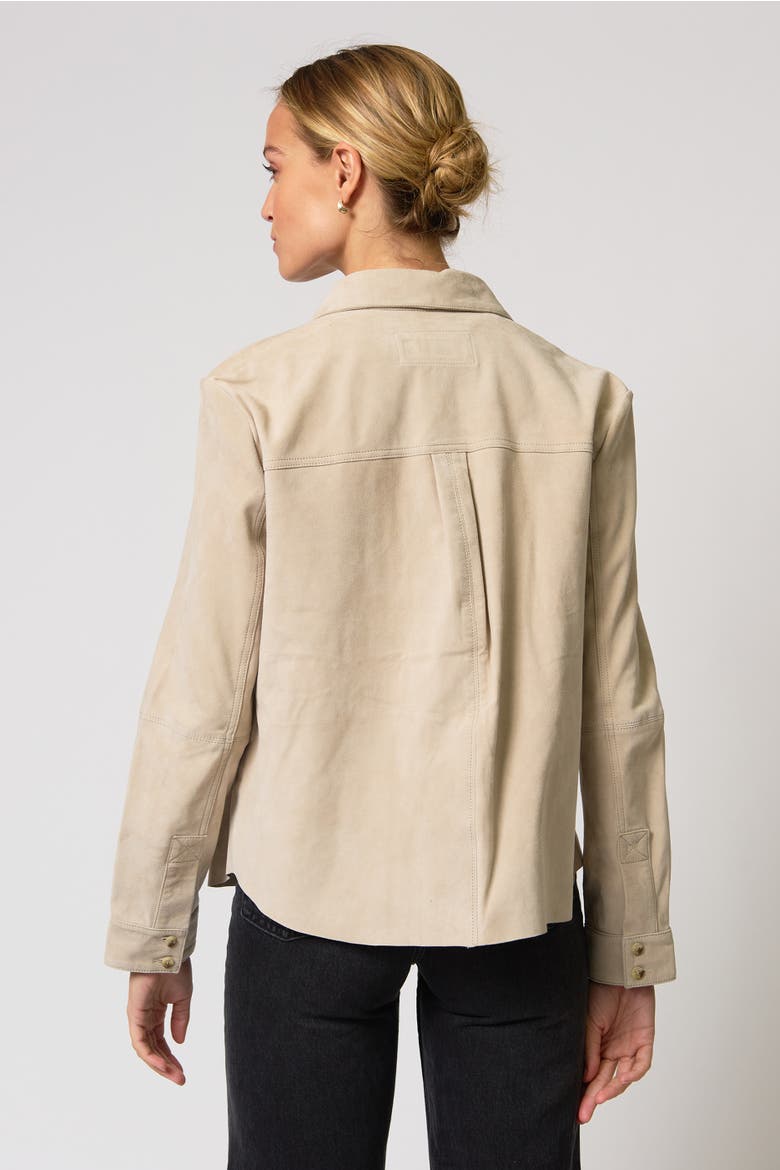 Rusty Suede Overshirt, Alternate, color, Light Beige