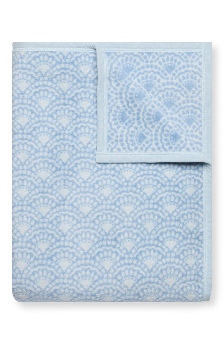 ChappyWrap Seaside Scallops Fog Throw Blanket, Main, color, Blue