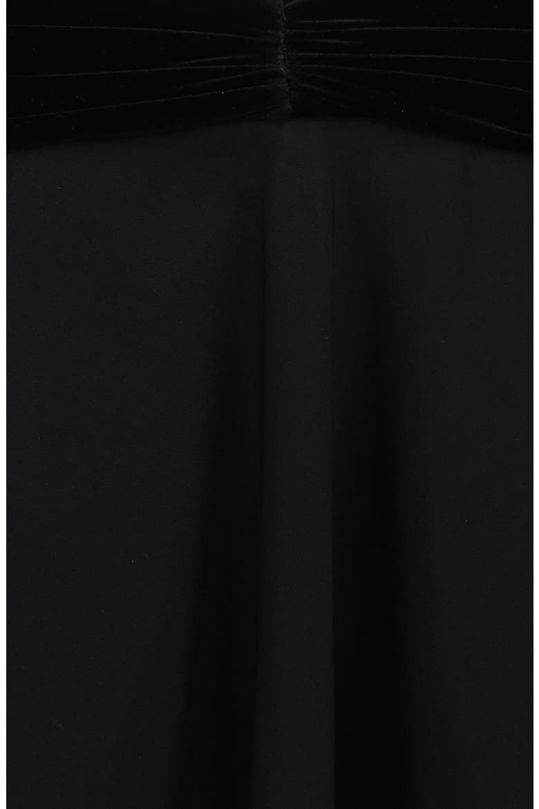 Asa Flounce Ruched Velvet Miniskirt, Alternate, color, BLACK