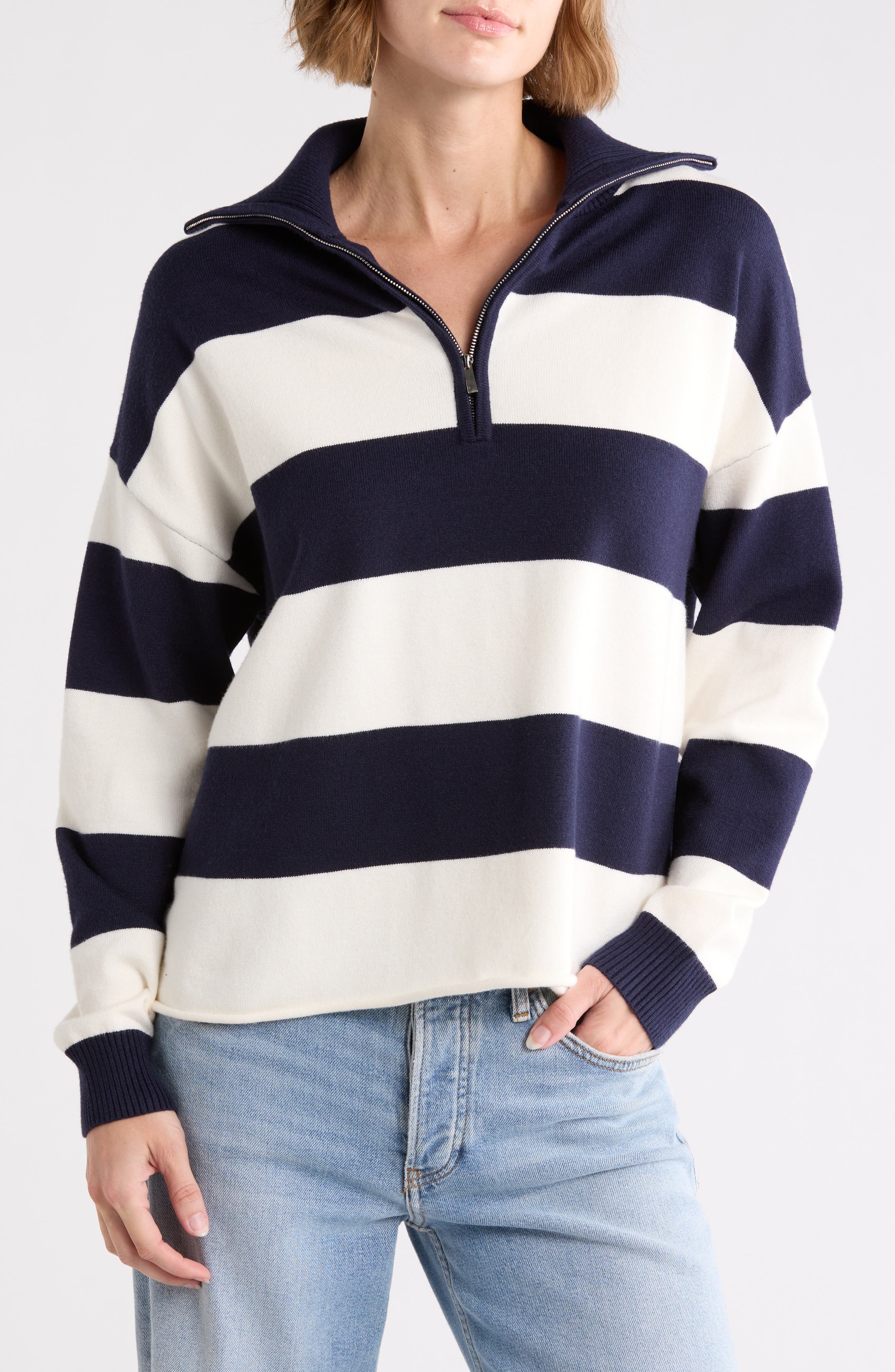 selected NAVY/ CREME