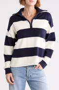 Vigoss Rugby Stripe Quarter Zip Sweater