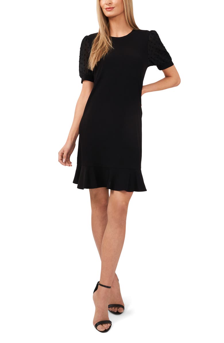 CeCe Clip Dot Puff Sleeve Dress, Main, color,