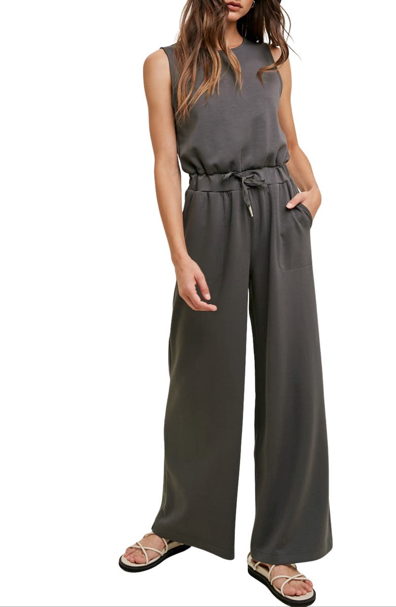 WISHLIST Wide Leg Scuba Jumpsuit, Alternate, color, 