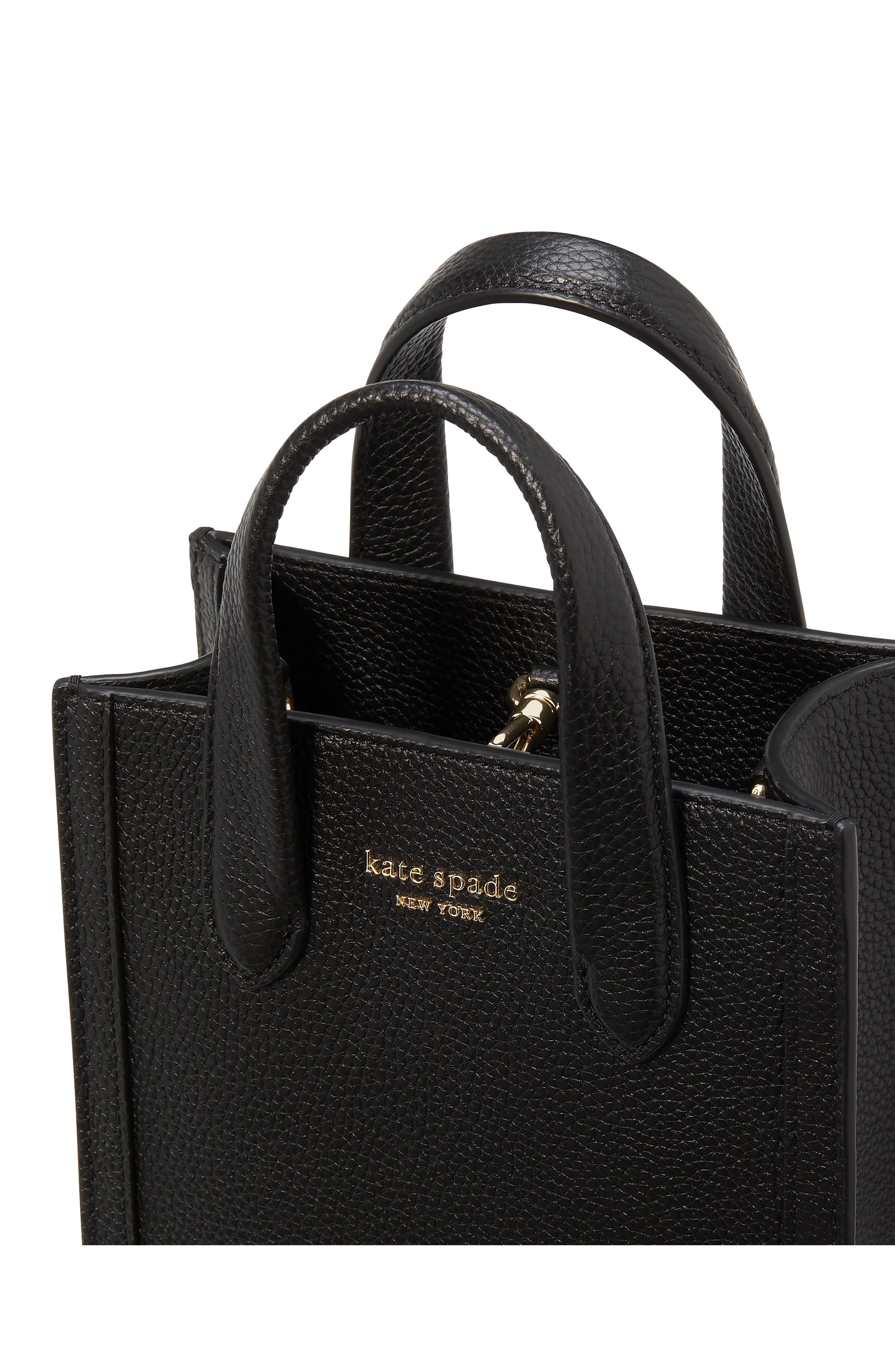 Kate Spade New York mini manhattan pebbled leather tote, Alternate, color, 