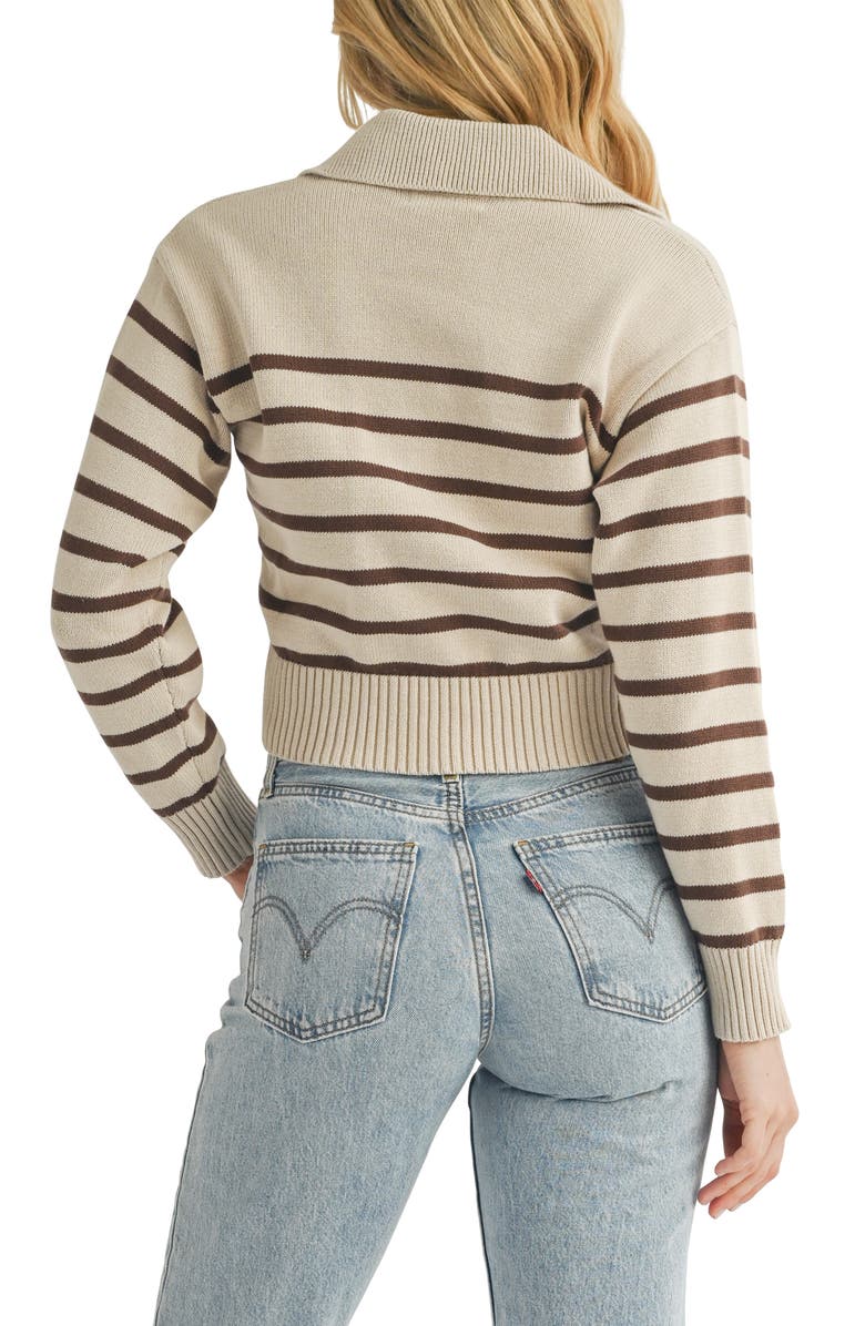 All in Favor Stripe Cotton Polo Sweater, Alternate, color, 