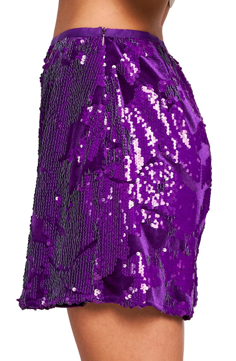 CIEBON Xiona Sequin Miniskirt, Alternate, color,