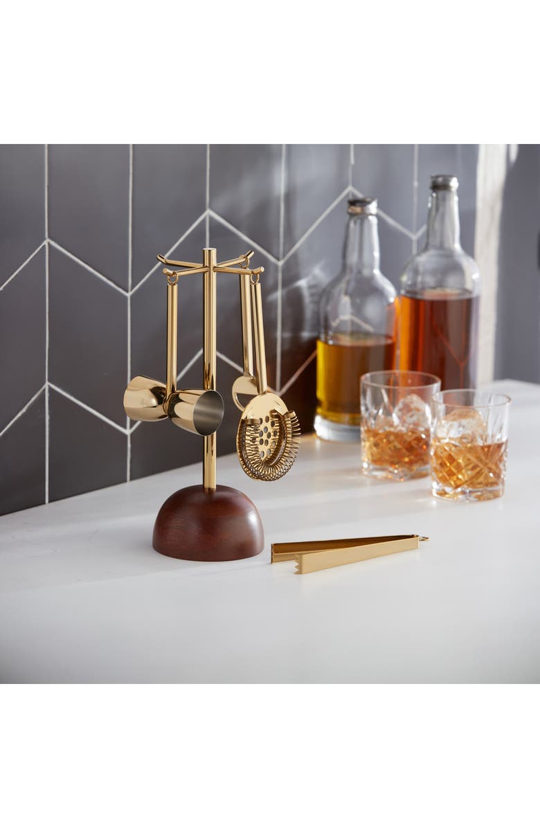 ROSELLI TRADING COMPANY Midas 6-Piece Bar Tool Set, Alternate, color, Gold