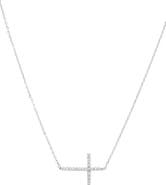 Bearfruit Jewelry Sterling Silver 18k Gold Plated Horizontal Cross Necklace Gift Idea