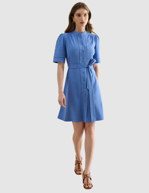 Livvie Belted Mini Shirt Dress
