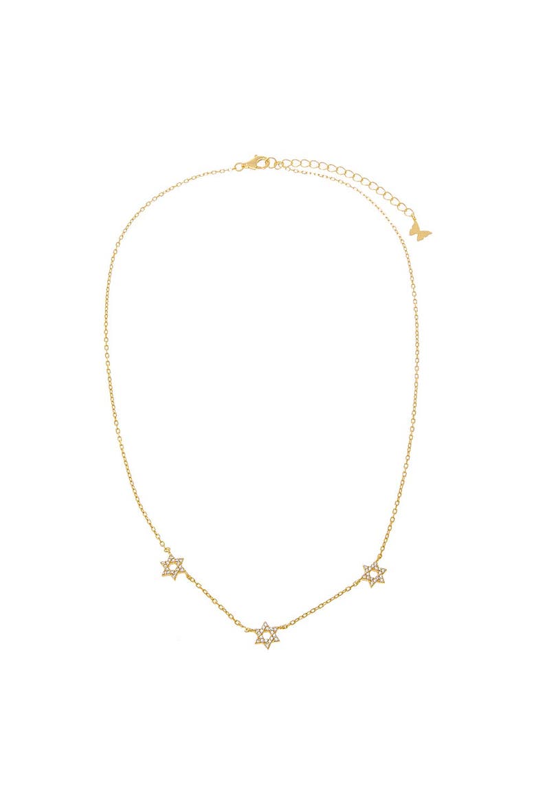 Jewish Pave Charms Necklace, Alternate, color, Gold