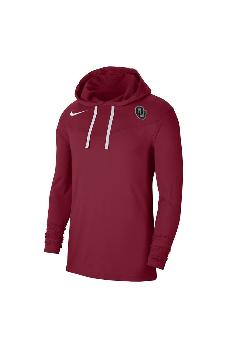 Nike Men's Nike Crimson Oklahoma Sooners Off-Field Performance Long Sleeve Hoodie T-Shirt, Alternate, color, 