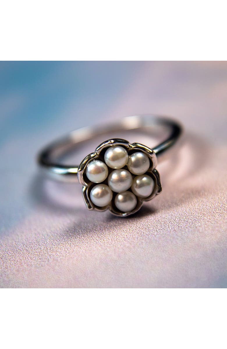 Lucy Quartermaine Royal Pearl Flower Ring, Alternate, color, Sterling Silver