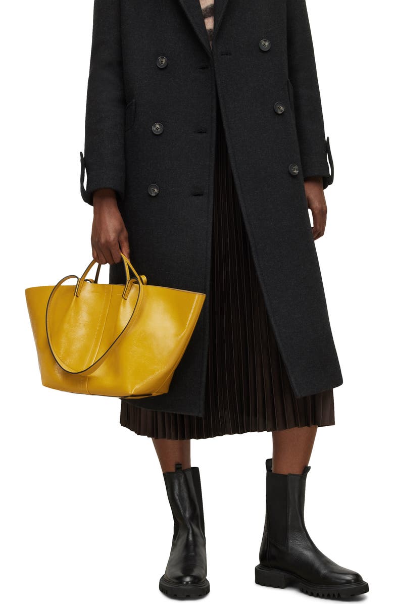 AllSaints Odette East/West Leather Tote, Alternate, color,