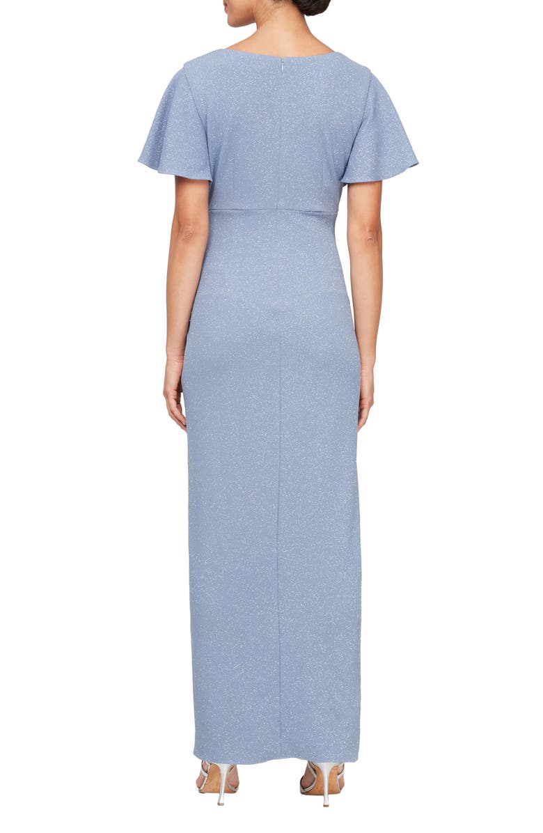 Flutter Sleeves Long Gown with Slit Orchid Plus Size