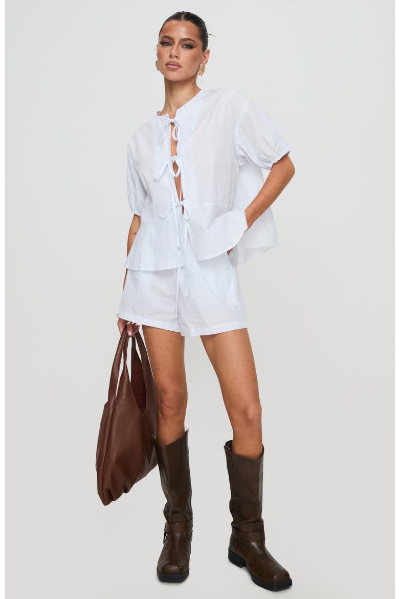 Sunblind Front Tie Top, Alternate, color, WHITE