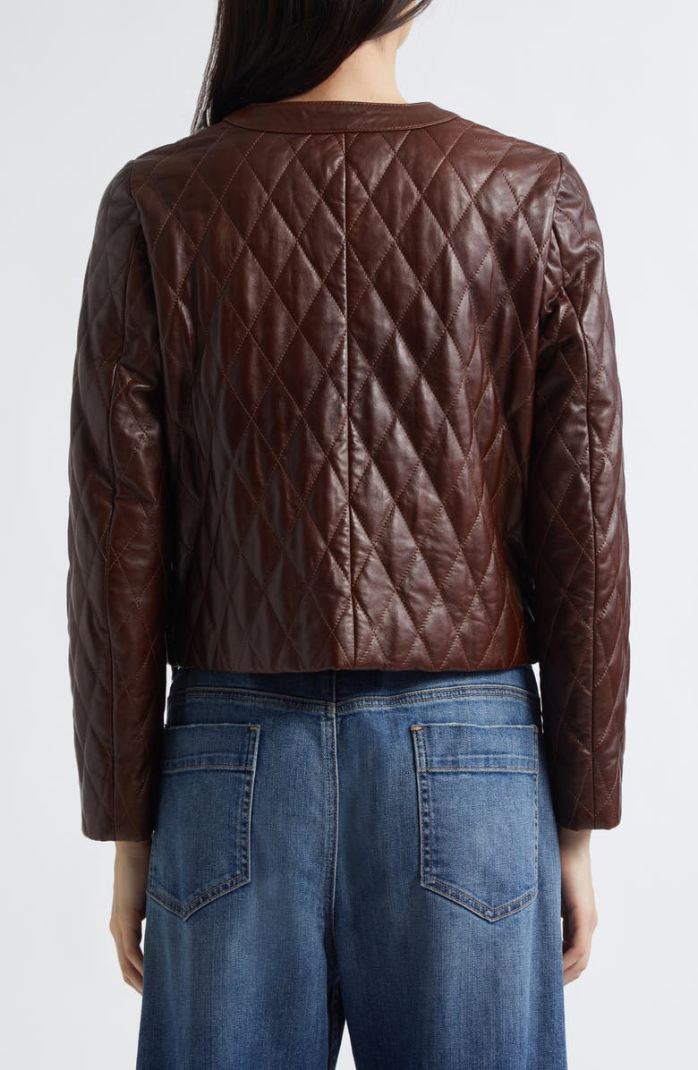 Nili Lotan Amy Quilted Leather Jacket, Alternate, color, Bordeaux