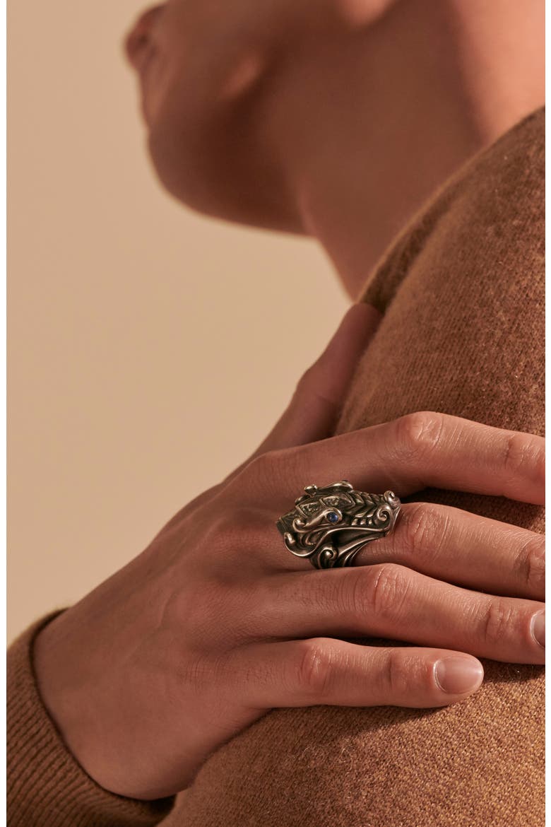 Men's Legends Naga Reticulated Ring, Alternate, color, SILVER