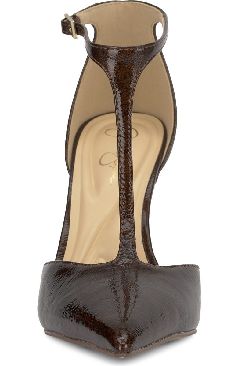 Jessica Simpson Willna T-Strap Pointed Toe Pump, Alternate, color, Chocolate Br Plnpll