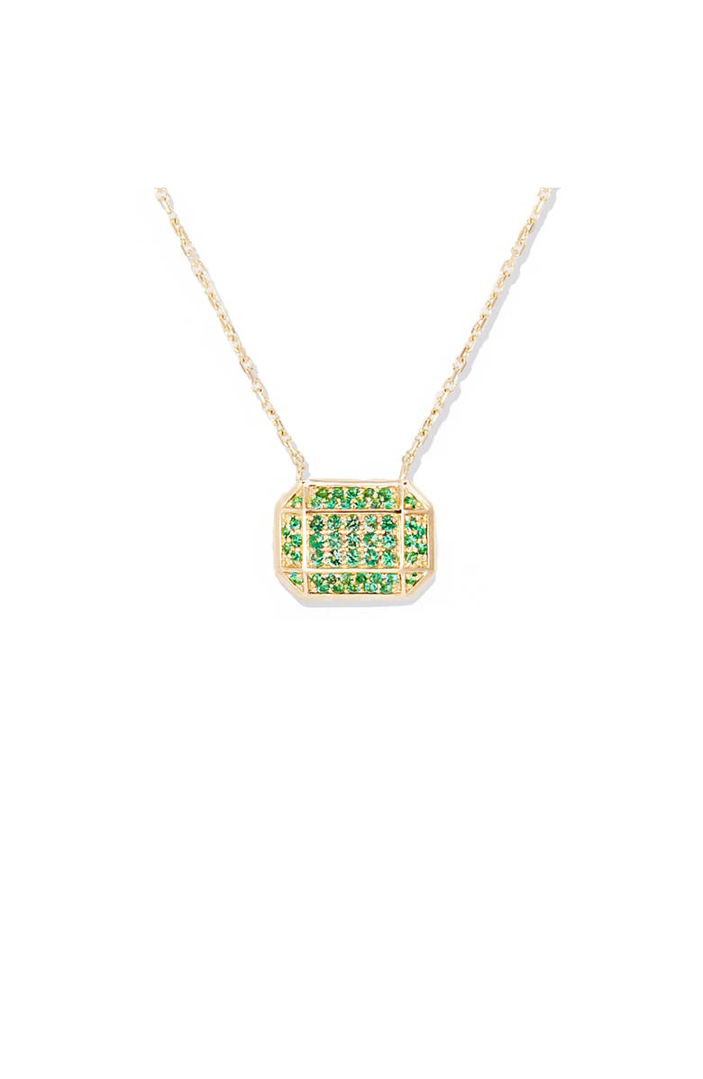 Campbell + Charlotte Spark Emerald Cut Charm Necklace, Main, color, Emerald-Gold