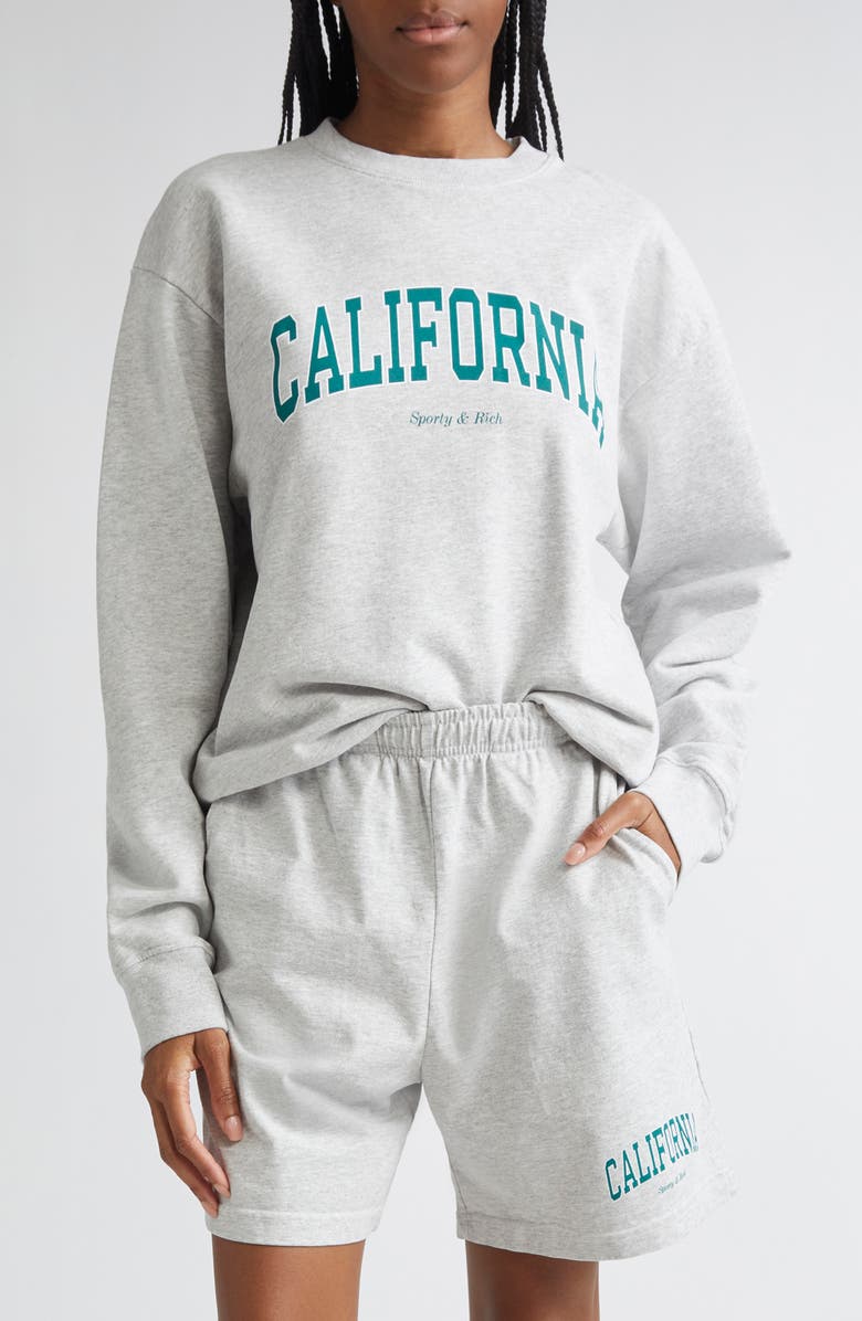 Sporty & Rich California Crewneck Sweatshirt, Main, color, 