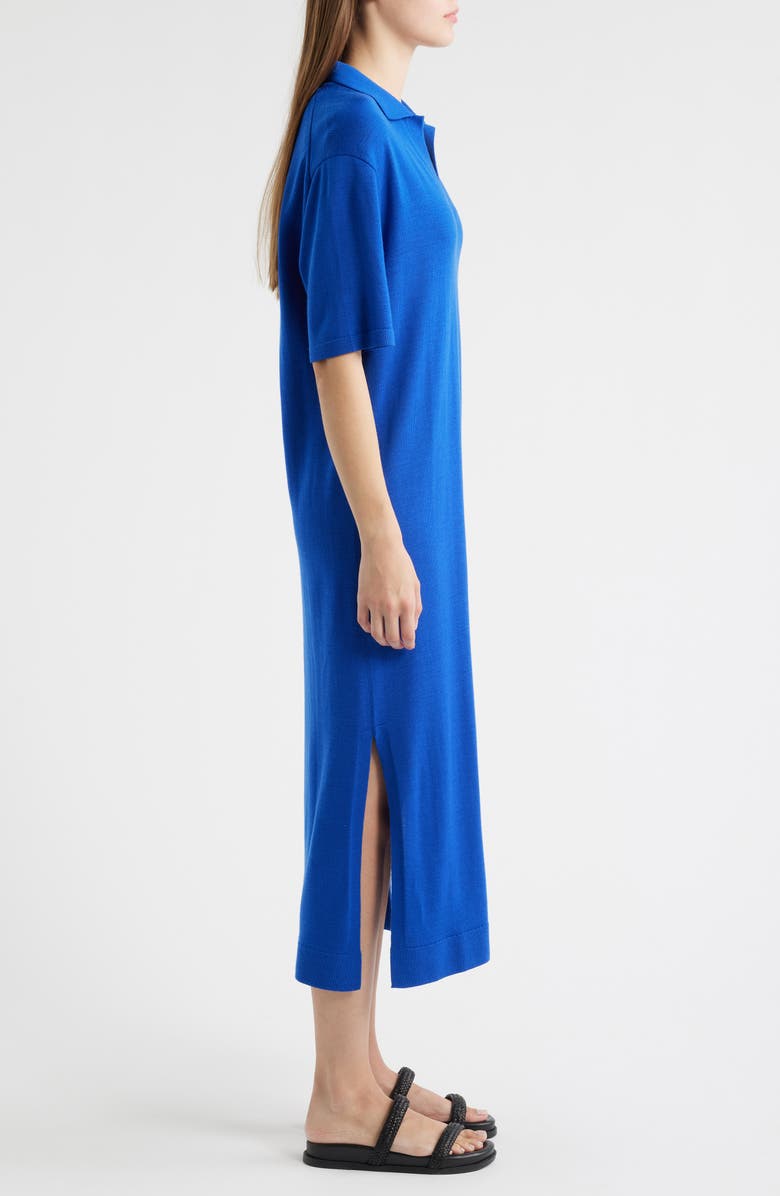 COS Merino Wool Polo Dress, Alternate, color, Blue Medium