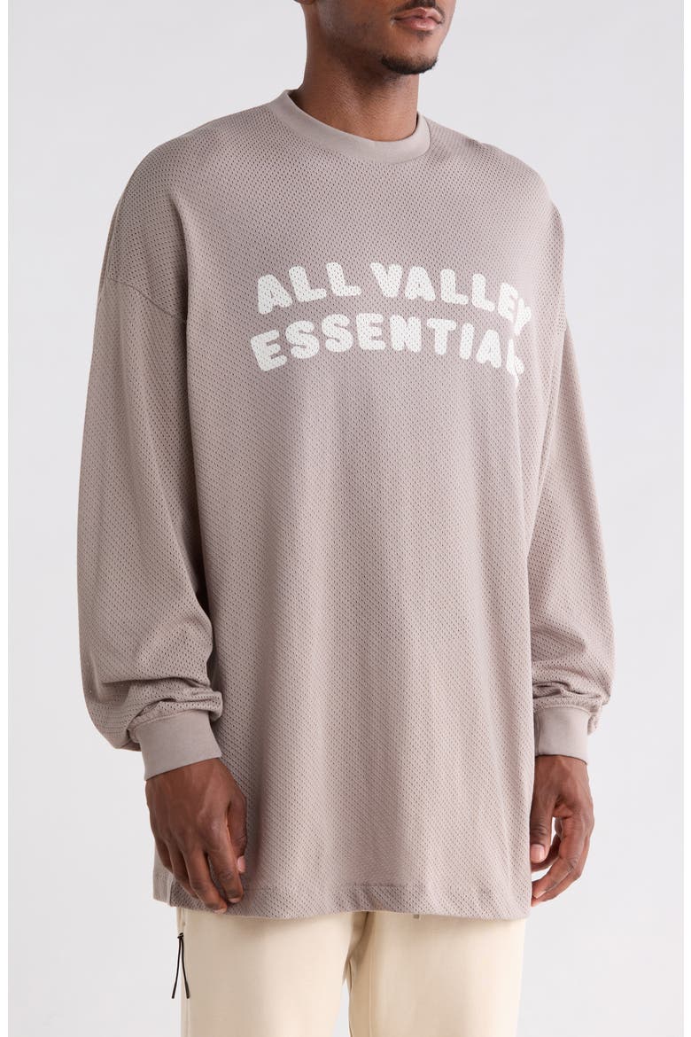 Merch Oversize Long Sleeve Cotton Mesh Graphic T-Shirt, Alternate, color, SEAL