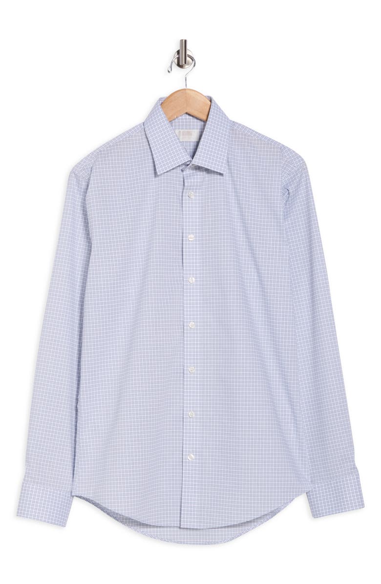 NORDSTROM RACK Trim Fit Grid Dress Shirt, Alternate, color, Blue Oliver Plaid