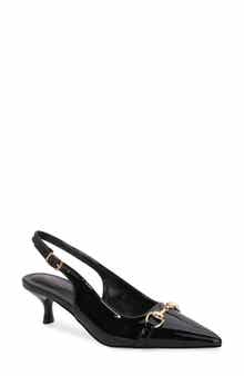 BERNESS Juliette Pointed Toe Kitten Heel Slingback Pump