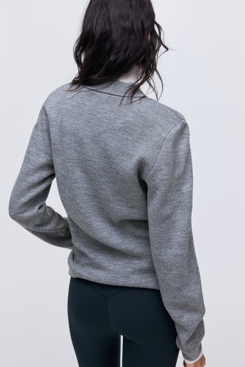 Shoulder-pad Polo Jumper, Alternate, color, Gray melange