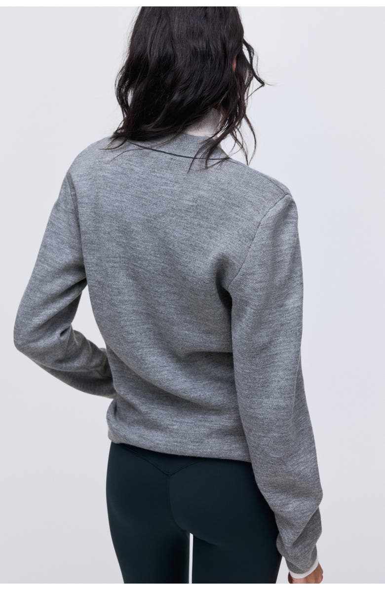 H&M Shoulder-pad Polo Jumper, Alternate, color, Gray Melange