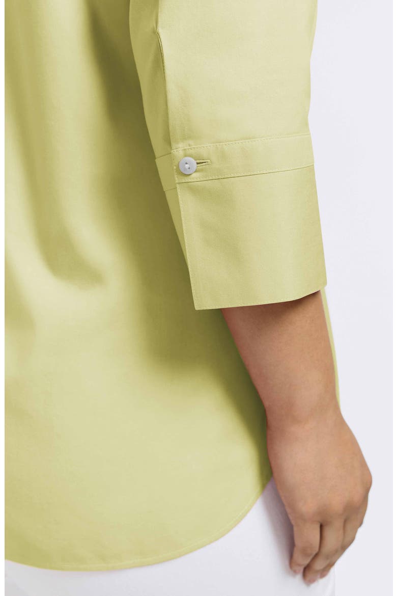 Madison Non-Iron Three-Quarter Sleeve Cotton Button-Up Shirt, Alternate, color, PISTACHIO