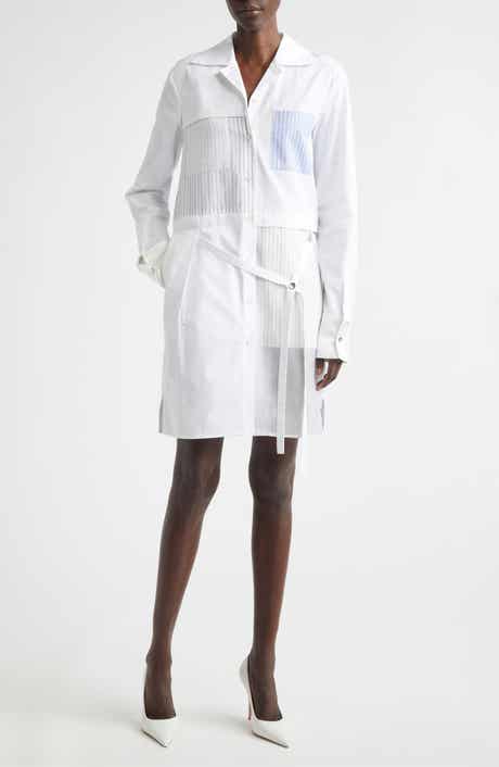 Collage Mixed Media Long Sleeve Shirtdress